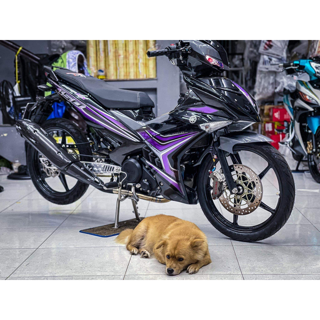 Tem ròi exciter 150 đen tím mẫu exciter mx kiểng , tem 3 lớp bền màu