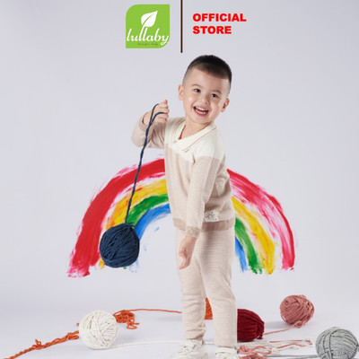 LULLABY - NHL318M - Bộ len cổ bẻ bé trai