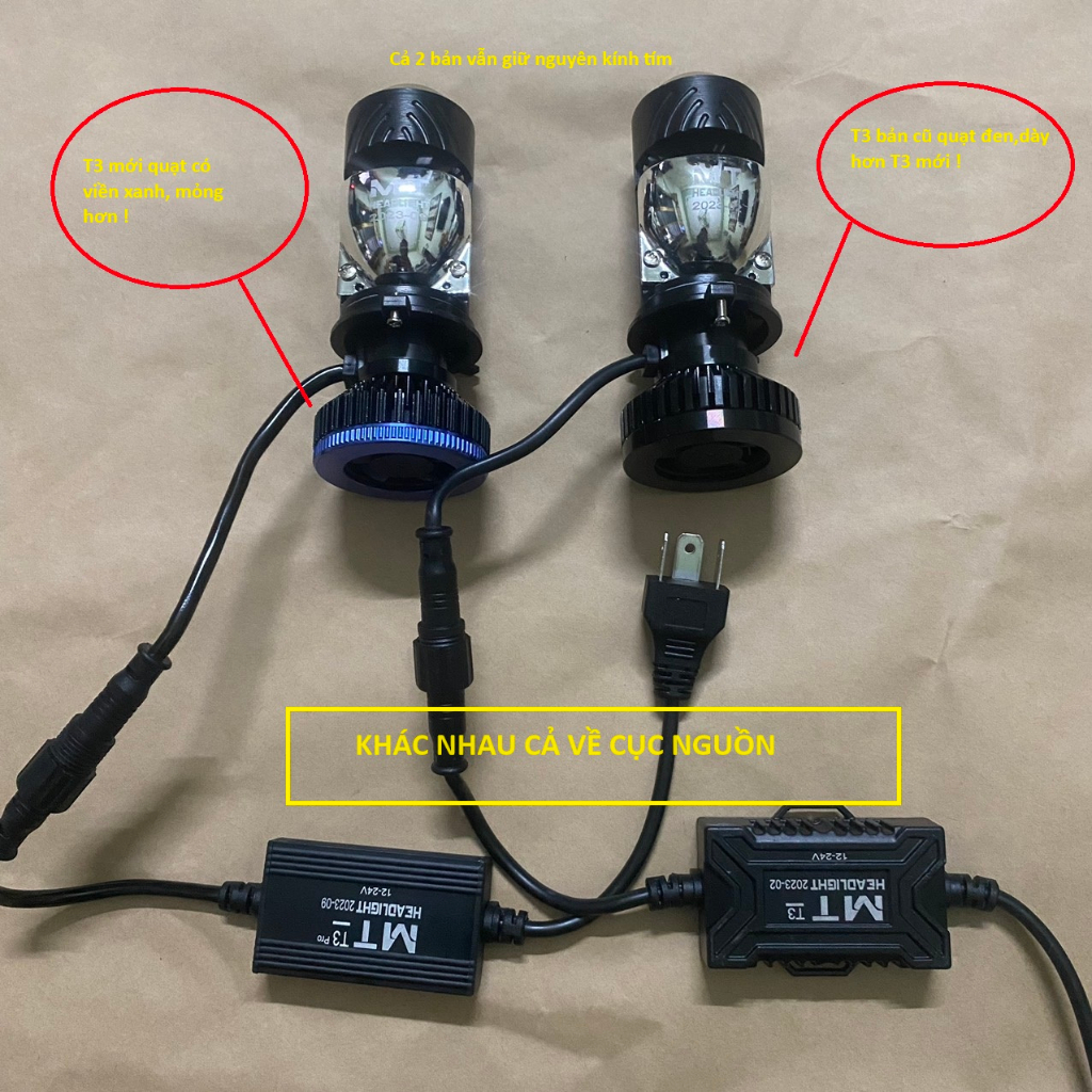 Đèn led bi cầu mini T3 siêu sáng chân H4