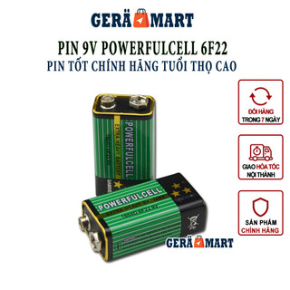 Pin 9V Powerfulcell 6F22 - Pin vuông Carbon 6F22 sử dụng cho đồng hồ vạn năng, micro không dây, các thiết bị công nghiệp