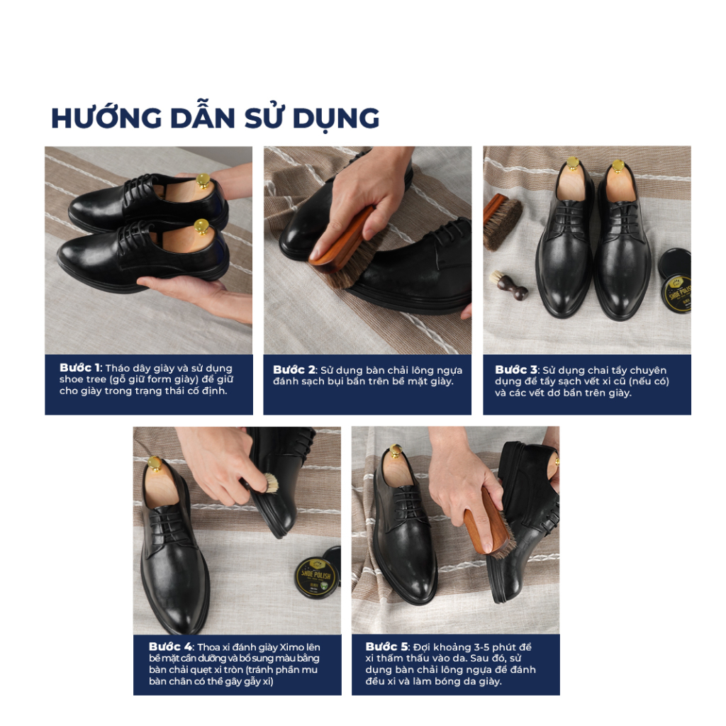 Xi đánh giày sáp làm bóng giày da Shoe Polish Ximo, Kiwi, Aromax Singapore, Thái Lan, Hàn Quốc phục hồi màu
