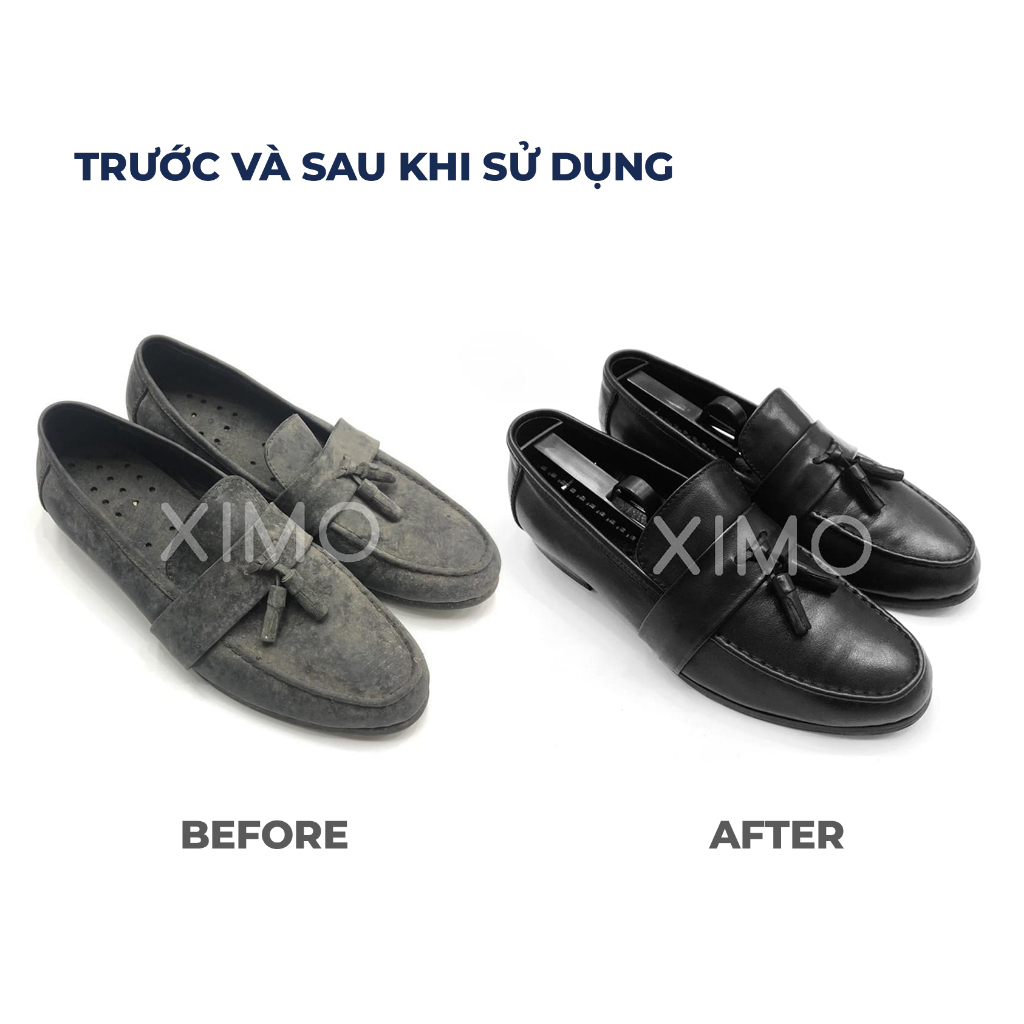 Xi đánh giày sáp làm bóng giày da Shoe Polish Ximo, Kiwi, Aromax Singapore, Thái Lan, Hàn Quốc phục hồi màu