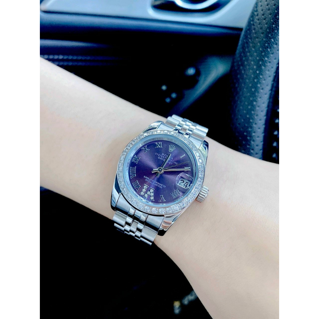 Đồng hồ nữ Rolex DateJust 32mm máy quartz, viền đá CZ