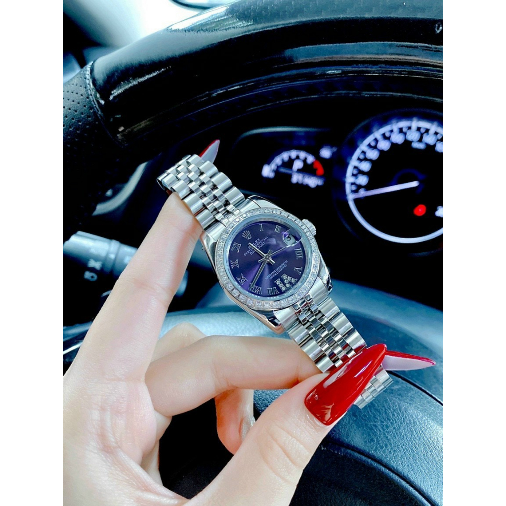 Đồng hồ nữ Rolex DateJust 32mm máy quartz, viền đá CZ