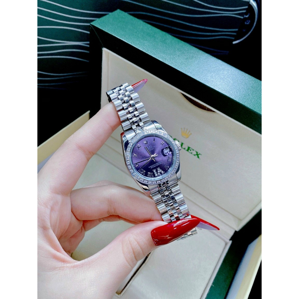 Đồng hồ nữ Rolex DateJust 32mm máy quartz, viền đá CZ