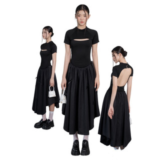 Tally Dress - Đầm đen hở lưng cách điệu