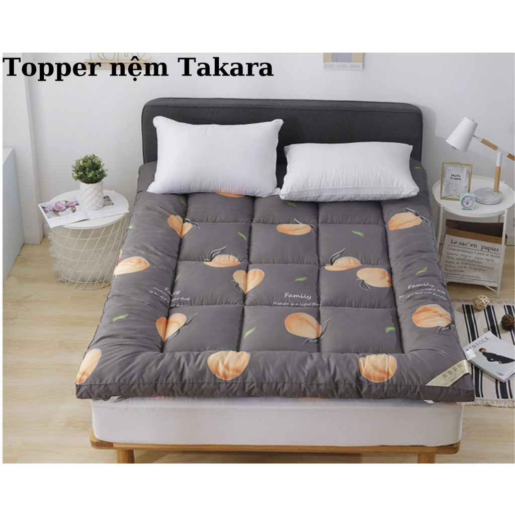 {tặng thảm chân}Topper nệm dày 7cm TAKARA tấm topper gấp gọn tiện nghi không bị xẹp gòn 1M 1M2 1M4 1M6 1M8 dài 2M