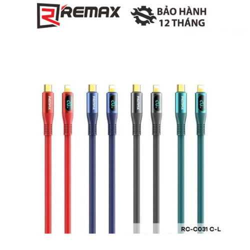 Cáp sạc điện thoại Remax RC-C031 cổng  C to L tích hợp màn hình LED sạc nhanh PD 20W