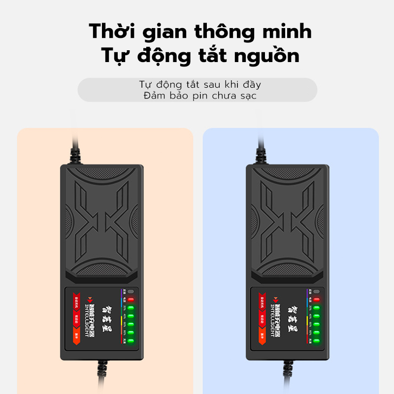 Sạc Xe Điện 48V 20Ah Tự Ngắt Chống Phồng Bình-7 Đèn Báo Thông Minh