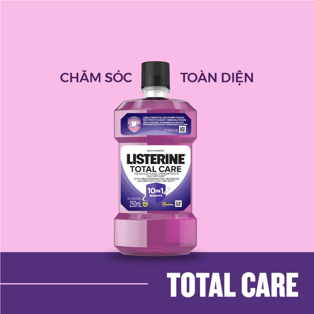 Nước súc miệng chăm sóc toàn diện Listerine Total Care Mouthwash 250ml