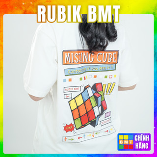 Áo Thun Rubik Unisex Nam Nữ Tay Lỡ Form Rộng Oversize, Áo Thun Cổ Tròn In Hình Rubik, Áo RUBIK BMT