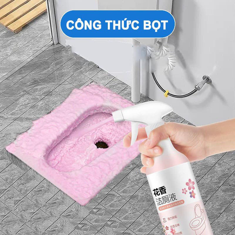 Chai Xịt Tẩy Rửa Bồn Cầu Hương Hoa Anh Đâo Melli Nhà Vệ Sinh Đa Năng Siêu Sạch Khử Khuẩn Nước Hoa Anh Đào 500ml
