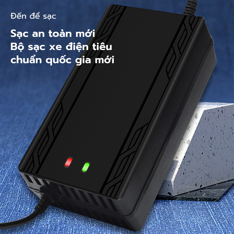 Sạc xe điện 48V 12Ah Tự Ngắt Chống Phồng Bình -7 Đèn Báo Thông Minh