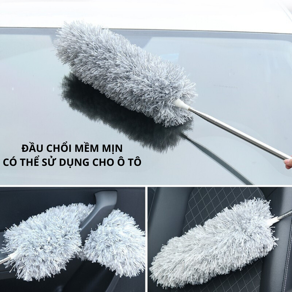 Chổi Quét Trần Phủi Bụi Cán Dài 2,8 Mét Sợi Vải Mịn Cán Inox Bền Đẹp Có Thể Rút Gọn Tiện Lợi