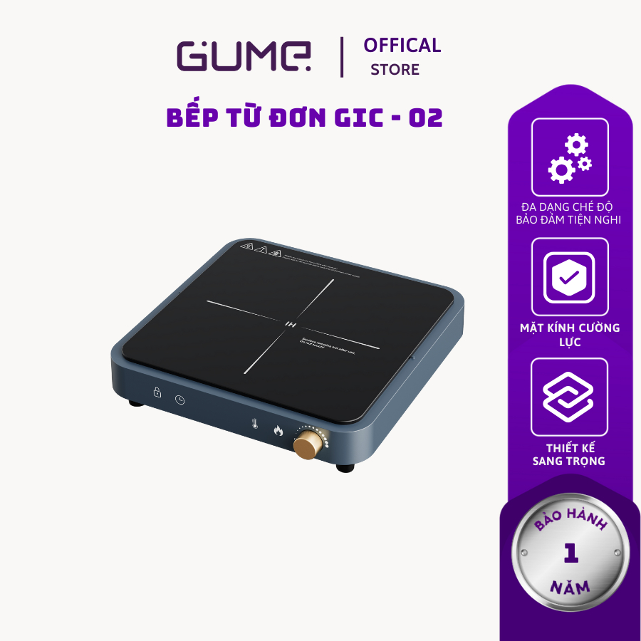 Bếp Từ Đơn GUME GIC Lite 02  Nhập Khẩu Hàn Quốc Công Suất 2000W Bảo Hành 12 Tháng Hỗ Trợ 1 Đổi 1