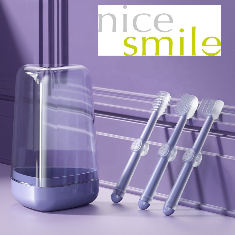 Combo 3 bàn chải tập đánh răng cho trẻ từ 0-24 tháng, Set 3 bàn chải Silicone trẻ em, Bàn chải tập đánh răng