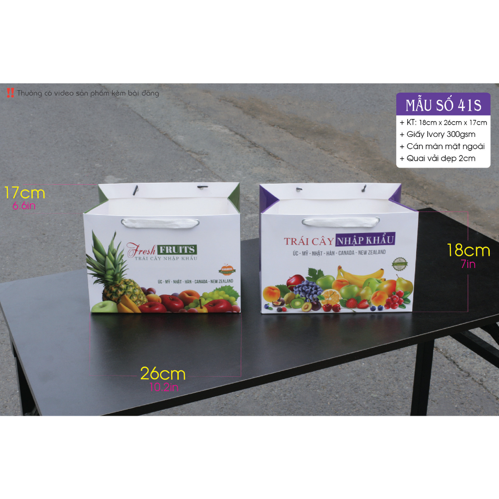 25 cái - Túi giấy size S đựng trái cây, quà tặng - Mẫu 41S