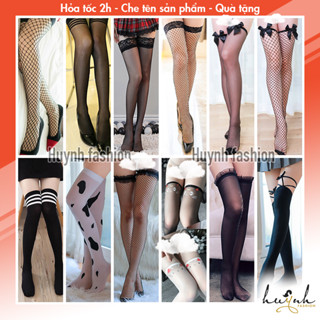 Tất Đùi Lưới Trơn Ren Nhiều Loại Vớ Cosplay Sexy Dài Qua Gối - V01a