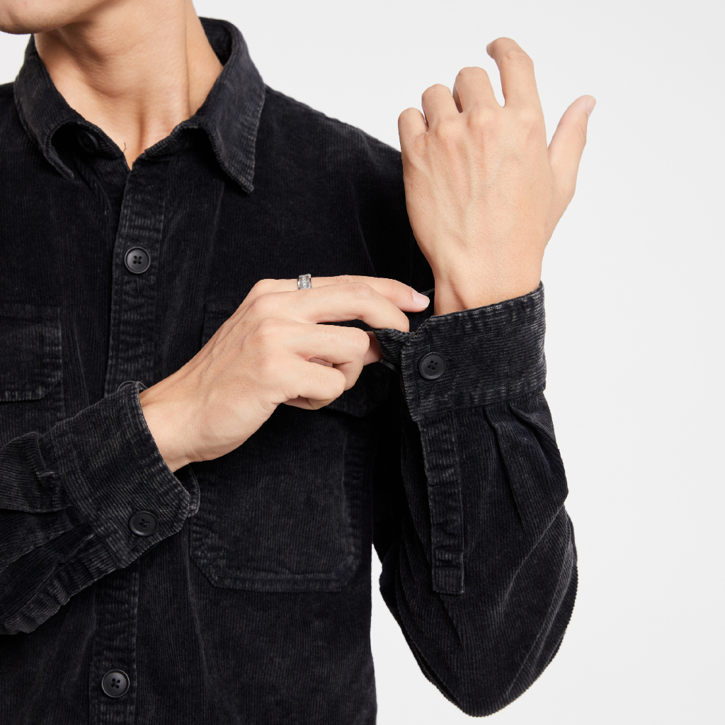 Áo Khoác Nhung Tăm ICONDENIM Black Wash AKID0068