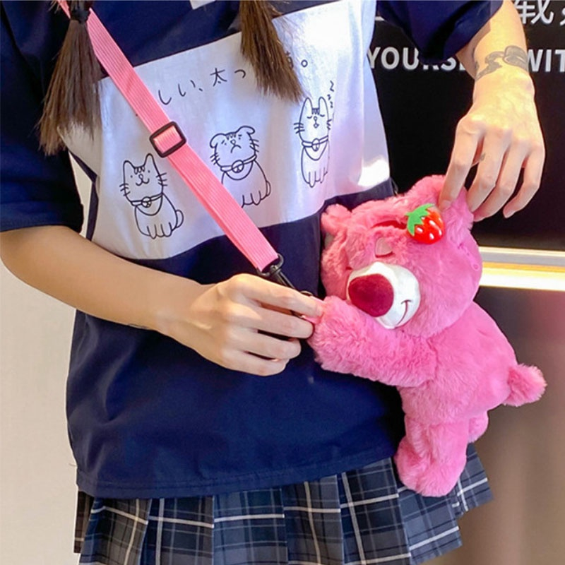 Túi đeo chéo hình gấu Teddy nhồi bông dễ thương