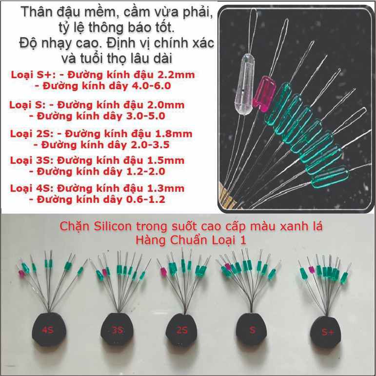 Hạt chặn câu cá, hạt chặn phao, hạt chặn câu đài cao cấp màu trong suốt tàng hình trong nước. Hoàng Nam Fishing