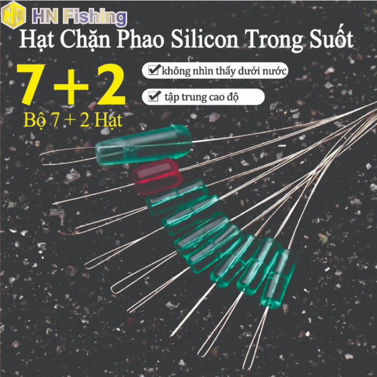 Hạt chặn câu cá, hạt chặn phao, hạt chặn câu đài cao cấp màu trong suốt tàng hình trong nước. Hoàng Nam Fishing