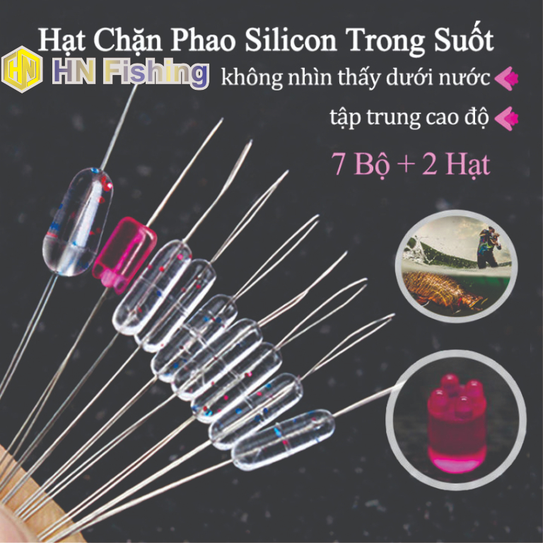 Hạt chặn câu cá, hạt chặn phao, hạt chặn câu đài cao cấp màu trong suốt tàng hình trong nước. Hoàng Nam Fishing