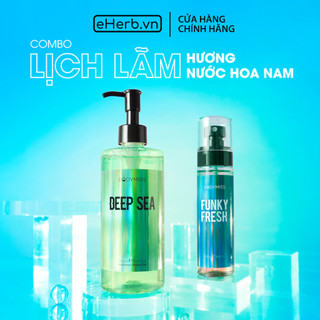 Combo lịch lãm hương nước hoa, sữa tắm trắng da deep sea & xịt body mist toàn thân bodymiss MILAGANICS 408ml (chai)