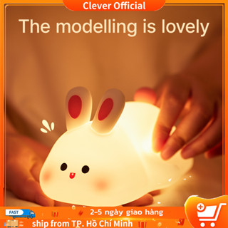 Đèn ngủ trang trí,đèn led silicon cảm ứng mèo mini,đèn con thỏ