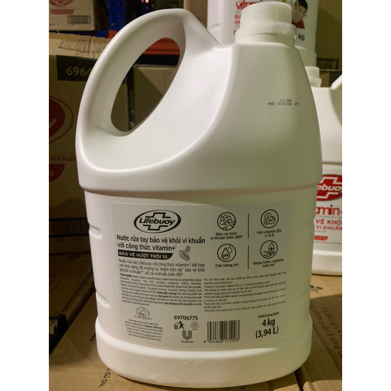 Nước rửa tay Lifebuoy bảo vệ vượt trội 4kg