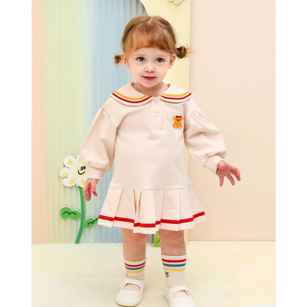 Đầm Milk Mile gấu VN xuất Hàn bé gái