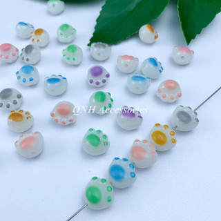 Gói 10 hạt nhựa hình móng vuốt mèo giả ngọc dùng làm vòng tay, dây chuyền và đồ trang sức thủ công DIY