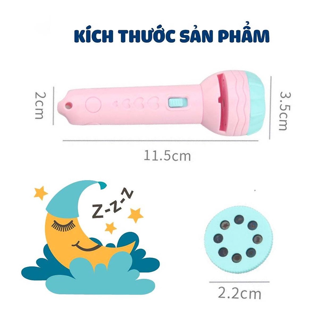 Đèn Pin chiếu hình cho bé - 80 hình ảnh gồm nhiều chủ đề cơ bản.
