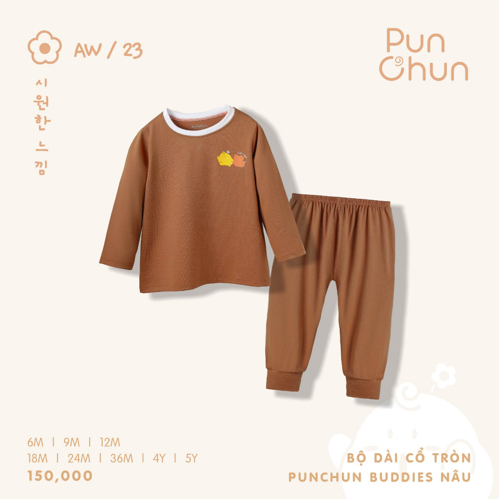 Bộ Quần Áo Dài Cổ Tròn PUNCHUN Buddies AW23D6