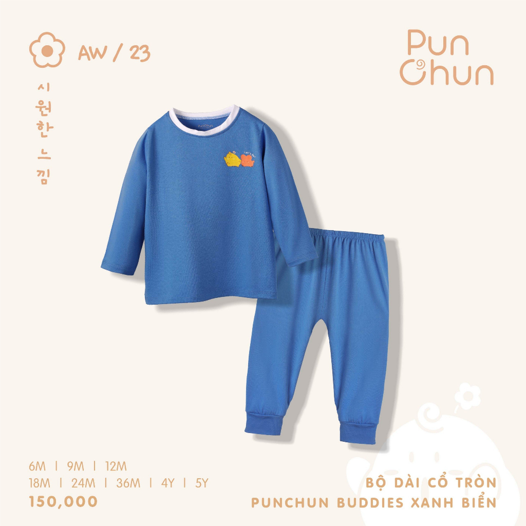 Bộ Quần Áo Dài Cổ Tròn PUNCHUN Buddies AW23D6