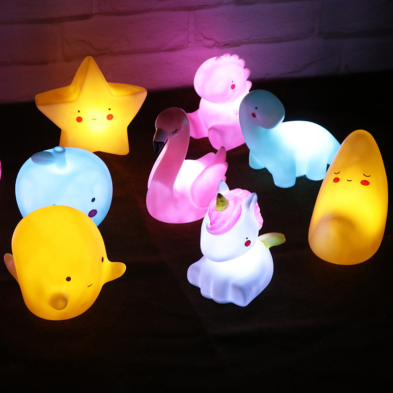 Đèn ngủ Silicon hình thú siêu cute chất liệu bền bỉ có nhiều mẫu tặng kèm pin
