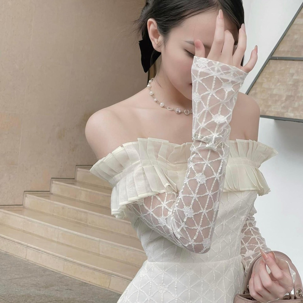 Váy cúp ngực dáng chữ A sành điệu dầm trễ vai thiết kế dự tiệc sang trọng Miaclothing V227