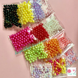 Túi 10gr hạt nhựa giả ngọc trai/hạt bẹt/hạt cườm 6mm nhiều màu trang trí handmade