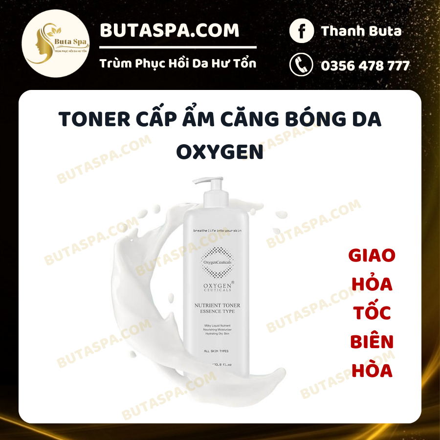 Toner cấp ẩm căng bóng da Oxygen chai chiết