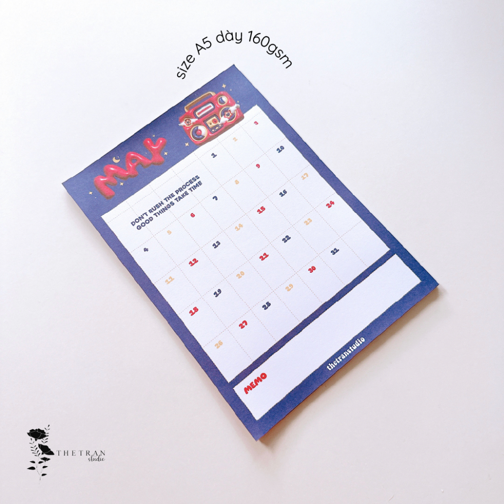 Bộ 12 tờ lịch kế hoạch hàng ngày 12 tháng dùng cho tất cả các năm A5, A6 / fantasy calendar / thetranstudio