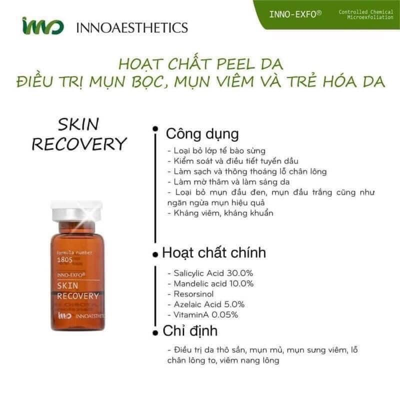 Innoaesthetics Skin Recovery Hoạt Chất Peel Tái Tạo Da Mụn  5 lọ × 5ml
