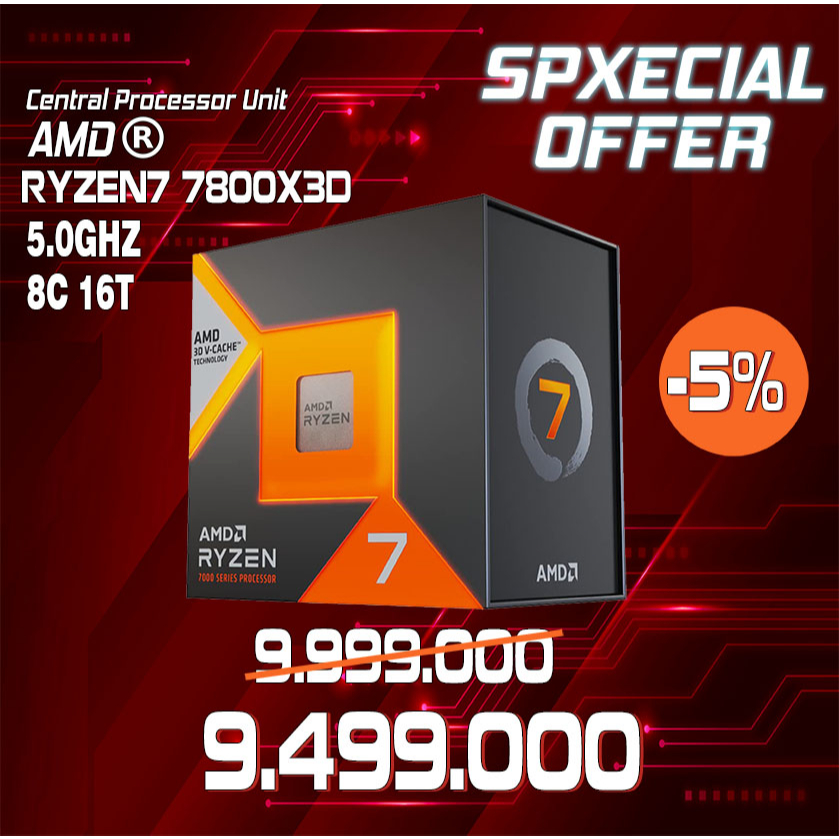 AMD Ryzen 7 7800X3D - Ryzen 7 7000 Series 8-Core Socket AM5 120W NEW BOX BH 36 THÁNG
