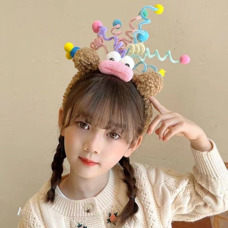 Băng đô, bờm cài tóc bờm tóc quái vật ngộ nghĩ tua rua sinh nhật đáng yêu