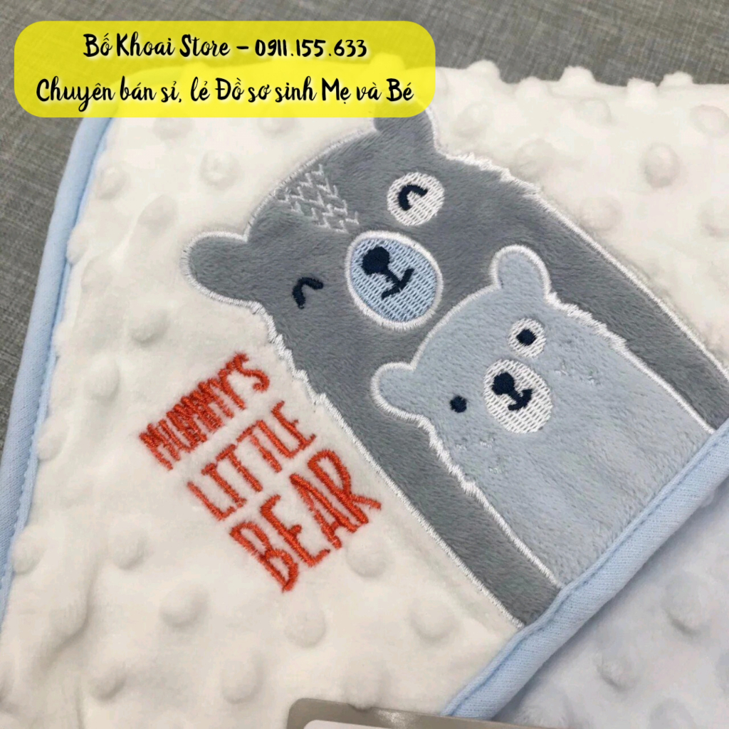 Chăn ủ có mũ BEBE COMFORT - Chăn ủ băng nhung cao cấp siêu mềm, siêu ấm cho bé - Bố Khoai Store
