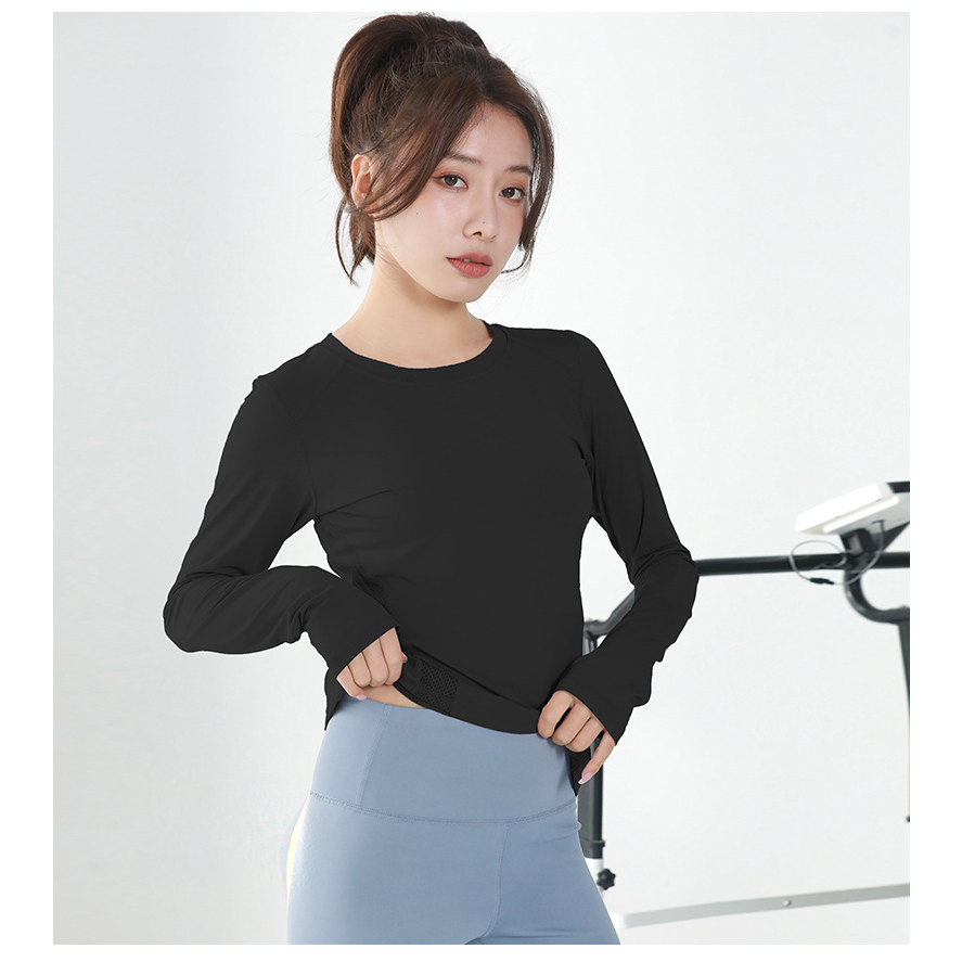 Áo thun dài tay tập Gym Yoga nữ phối lưới nhẹ nhàng, mềm mịn, thoáng mát, áo thể thao nữ dài tay chạy bộ, đạp xe