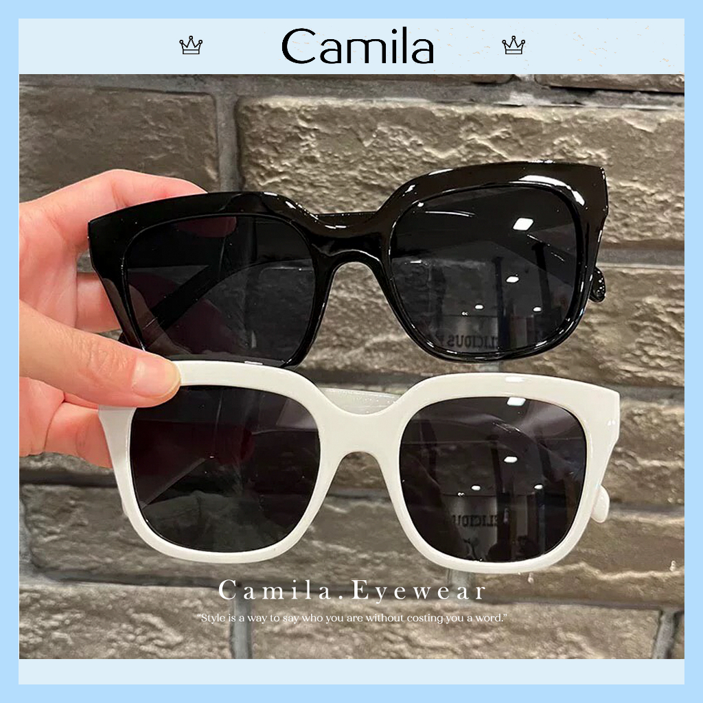 Kính mát CAMILA thời trang mắt vuông thời trang bản to chống uv400 C2037 - Kính mắt nữ
