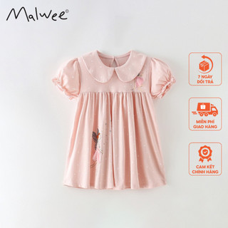 Váy cotton hồng chấm bi tiên Malwee thời trang trẻ em từ 2-7 tuôi MW8220