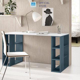 Bàn Làm Việc Kiêm Kệ Sách Đơn Giản Mà Đẹp SIB Decor, Gỗ Chống Ẩm, Bề Mặt Phủ Melamine BLV48
