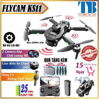  Drone mini Flycam KS11 - Tránh Chướng Ngại Vật - Điều Khiển Từ Xa 4K Cảm Biến Chống Va Chạm OAS,Pin 2000mAh 
