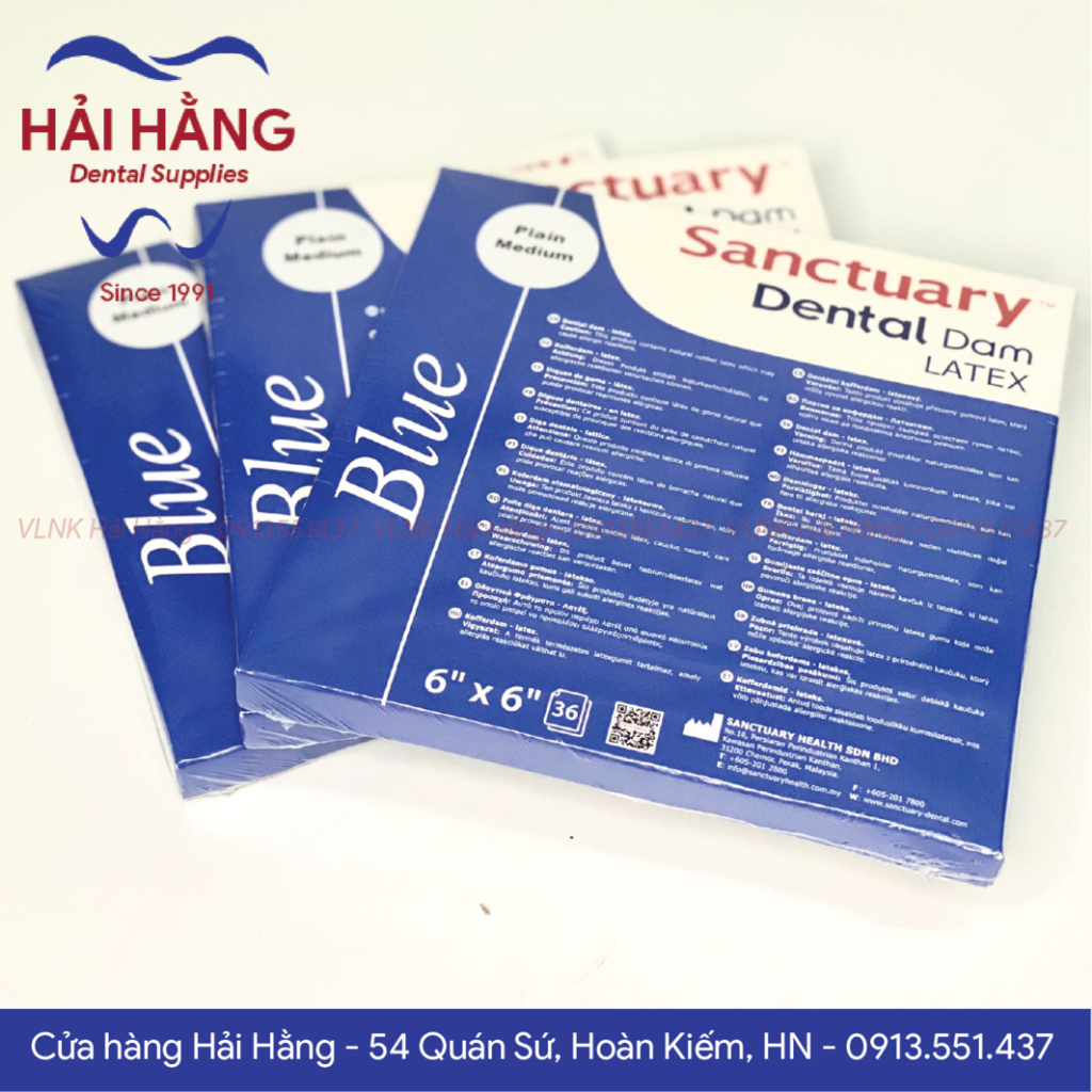 Đê Cao Su Bảo Vệ Miệng Latex Dental Dam - Hộp 52 Miếng kích thước 6" x 6" không mùi